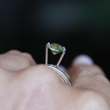 1.08CT ROUND PRECISION CUT MONTANA SAPPHIRE, LIGHT GREEN YELLOW, 5.9X4.03MM