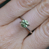 1.08CT ROUND PRECISION CUT MONTANA SAPPHIRE, LIGHT GREEN YELLOW, 5.9X4.03MM