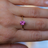 1.37ct Oval Untreated Pink Burmese Spinel Lotus Solitaire in 14k Yellow Gold