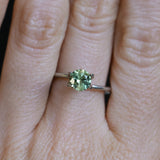 1.08CT ROUND PRECISION CUT MONTANA SAPPHIRE, LIGHT GREEN YELLOW, 5.9X4.03MM