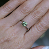 1.08CT ROUND PRECISION CUT MONTANA SAPPHIRE, LIGHT GREEN YELLOW, 5.9X4.03MM