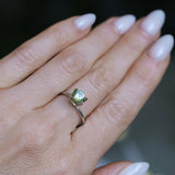 1.08CT ROUND PRECISION CUT MONTANA SAPPHIRE, LIGHT GREEN YELLOW, 5.9X4.03MM