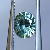 1.15CT PRECISION CUT OVAL MONTANA SAPPHIRE, LIGHT AQUA BLUE GREEN, 6.7X5.4X4.1MM