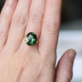 6.59CT OVAL MADAGASCAR SAPPHIRE, FOREST GREEN, UNTREATED, 12.5X10.1X6MM