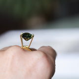 6.59CT OVAL MADAGASCAR SAPPHIRE, FOREST GREEN, UNTREATED, 12.5X10.1X6MM