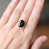 6.59CT OVAL MADAGASCAR SAPPHIRE, FOREST GREEN, UNTREATED, 12.5X10.1X6MM