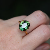 6.59CT OVAL MADAGASCAR SAPPHIRE, FOREST GREEN, UNTREATED, 12.5X10.1X6MM