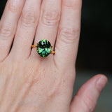 6.59CT OVAL MADAGASCAR SAPPHIRE, FOREST GREEN, UNTREATED, 12.5X10.1X6MM