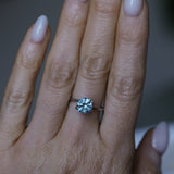 1.78CT ROUND PRECISION CUT MONTANA SAPPHIRE, LIGHTER BLUE GREY, 7.2X4.7MM