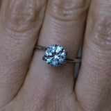 1.78CT ROUND PRECISION CUT MONTANA SAPPHIRE, LIGHTER BLUE GREY, 7.2X4.7MM