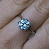 1.78CT ROUND PRECISION CUT MONTANA SAPPHIRE, LIGHTER BLUE GREY, 7.2X4.7MM