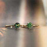 1.30ct Round Untreated Deep Green Nigerian Sapphire Lotus Solitaire in 14k Yellow Gold