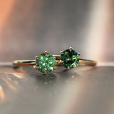 1.30ct Round Untreated Deep Green Nigerian Sapphire Lotus Solitaire in 14k Yellow Gold