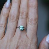 1.94CT SPECIAL RADIANT CUT MONTANA SAPPHIRE, DEEP TEAL BLUE GREEN, UNTREATED, 6.9X6.27X5.36MM