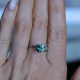 1.94CT SPECIAL RADIANT CUT MONTANA SAPPHIRE, DEEP TEAL BLUE GREEN, UNTREATED, 6.9X6.27X5.36MM