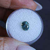 1.63CT PRECISION CUT OVAL MONTANA SAPPHIRE, COLOR SHIFTING TEAL TO MIDNIGHT BLUE, 7.5X6.04X4.6MM