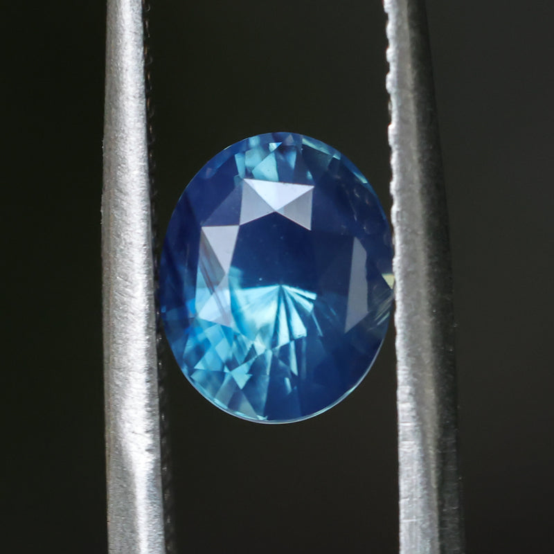 2.07CT OVAL MADAGASCAR SAPPHIRE, MEDIUM TEAL BLUE, UNTREATED, 8.1X6.6X5.1MM