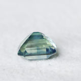 2.49CT MADAGASCAR EMERALD CUT SAPPHIRE, PARTI BLUE GREEN YELLOW, UNTREATED, 7.8X5.8X5.5MM