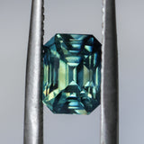 2.49CT MADAGASCAR EMERALD CUT SAPPHIRE, PARTI BLUE GREEN YELLOW, UNTREATED, 7.8X5.8X5.5MM