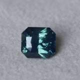2.03CT MADAGASCAR RADIANT SAPPHIRE, GLOWY TEAL BLUE, UNTREATED, 6.7X6.09X4.7MM