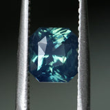 2.03CT MADAGASCAR RADIANT SAPPHIRE, GLOWY TEAL BLUE, UNTREATED, 6.7X6.09X4.7MM