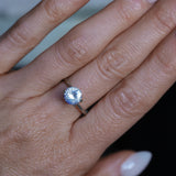 1.77CT ROUND MADAGASCAR SAPPHIRE, OPALESCENT WHITE BLUE VIOLET, 7.8MM