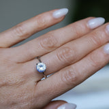 1.77CT ROUND MADAGASCAR SAPPHIRE, OPALESCENT WHITE BLUE VIOLET, 7.8MM