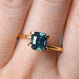 2.03CT MADAGASCAR RADIANT SAPPHIRE, GLOWY TEAL BLUE, UNTREATED, 6.7X6.09X4.7MM