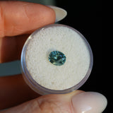 1.35CT PRECISION CUT OVAL MONTANA SAPPHIRE, LIGHT BLUE TEAL, 7.2X5.8X4.3MM