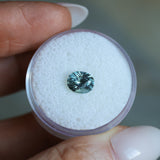 1.35CT PRECISION CUT OVAL MONTANA SAPPHIRE, LIGHT BLUE TEAL, 7.2X5.8X4.3MM