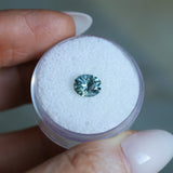 1.35CT PRECISION CUT OVAL MONTANA SAPPHIRE, LIGHT BLUE TEAL, 7.2X5.8X4.3MM