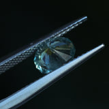 1.35CT PRECISION CUT OVAL MONTANA SAPPHIRE, LIGHT BLUE TEAL, 7.2X5.8X4.3MM