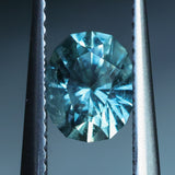 1.35CT PRECISION CUT OVAL MONTANA SAPPHIRE, LIGHT BLUE TEAL, 7.2X5.8X4.3MM
