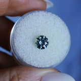 1.39CT ROUND PRECISION CUT MONTANA SAPPHIRE, COLOR SHIFTING TEAL TO PURPLE GREY, 6.5X4.3MM