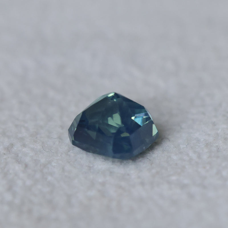 2.10CT MADAGASCAR RADIANT SAPPHIRE, GLOWY TEAL BLUE GREEN, UNTREATED, 6.3X6.2MM