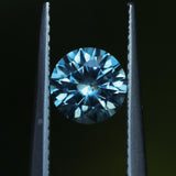 1.39CT ROUND PRECISION CUT MONTANA SAPPHIRE, COLOR SHIFTING TEAL TO PURPLE GREY, 6.5X4.3MM