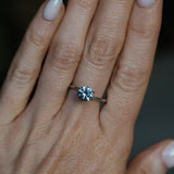 1.39CT ROUND PRECISION CUT MONTANA SAPPHIRE, COLOR SHIFTING TEAL TO PURPLE GREY, 6.5X4.3MM