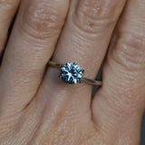 1.39CT ROUND PRECISION CUT MONTANA SAPPHIRE, COLOR SHIFTING TEAL TO PURPLE GREY, 6.5X4.3MM