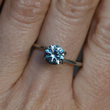 1.39CT ROUND PRECISION CUT MONTANA SAPPHIRE, COLOR SHIFTING TEAL TO PURPLE GREY, 6.5X4.3MM