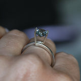 1.39CT ROUND PRECISION CUT MONTANA SAPPHIRE, COLOR SHIFTING TEAL TO PURPLE GREY, 6.5X4.3MM