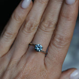 1.39CT ROUND PRECISION CUT MONTANA SAPPHIRE, COLOR SHIFTING TEAL TO PURPLE GREY, 6.5X4.3MM