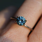 1.39CT ROUND PRECISION CUT MONTANA SAPPHIRE, COLOR SHIFTING TEAL TO PURPLE GREY, 6.5X4.3MM