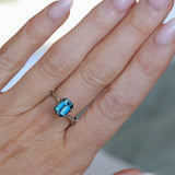 2.15CT MADAGASCAR EMERALD CUT SAPPHIRE, STEELY TEAL, 8.1X5.9X4.5MM