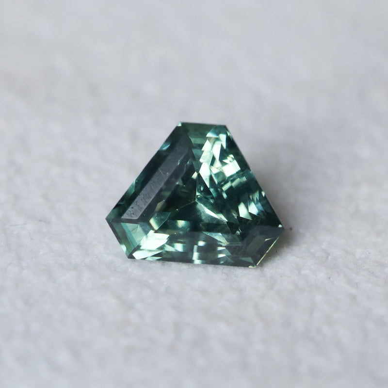 2.24CT BRILLIANT SHIELD MADAGASCAR SAPPHIRE, TEAL BLUE GREEN, 8.66X6.83X5.15MM