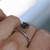 2.15CT MADAGASCAR EMERALD CUT SAPPHIRE, STEELY TEAL, 8.1X5.9X4.5MM