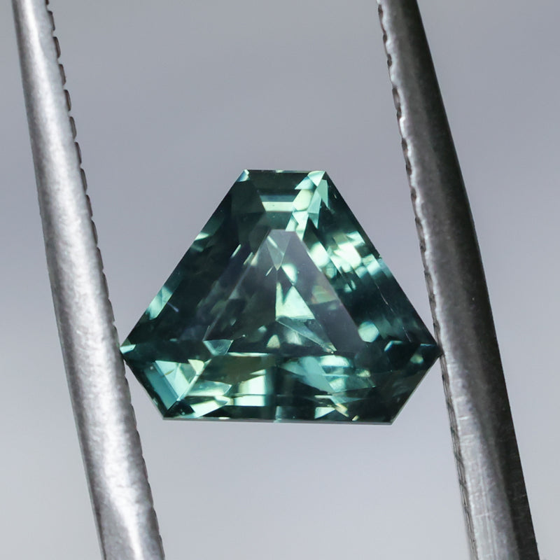 2.24CT BRILLIANT SHIELD MADAGASCAR SAPPHIRE, TEAL BLUE GREEN, 8.66X6.83X5.15MM