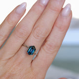 2.31CT MADAGASCAR ELONGATED HEXAGON SAPPHIRE, DEEP ROYAL BLUE TEAL, 10.1X6X4.6MM