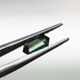 1.59CT NIGERIAN ELONGATED STEP CUT HEXAGON SAPPHIRE, PARTI GREEN, UNTREATED, 8.67X4.79X3.92MM