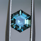 2.41CT MADAGASCAR HEXAGON SAPPHIRE, STEELY BLUE GREY, 7.7X5.2MM