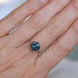 2.41CT MADAGASCAR HEXAGON SAPPHIRE, STEELY BLUE GREY, 7.7X5.2MM